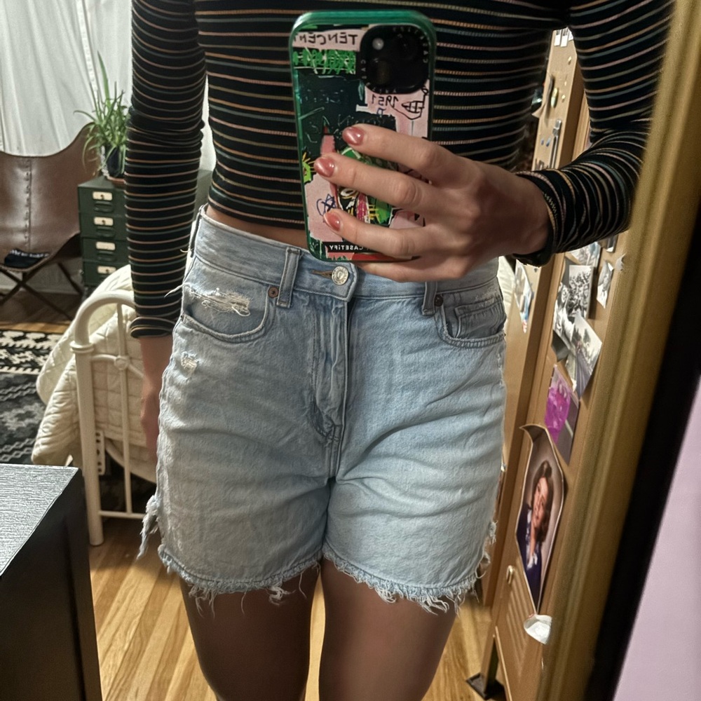 Women's Light Blue Denim Shorts